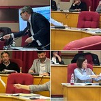 La sequenza della consegna dell'interpellanza da parte di Cascino a Cerri La sequenza della consegna dell'interpellanza da parte di Cascino a Cerri