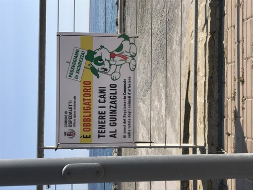 Ospedaletti: obbligo del guinzaglio per i cani sulla ciclabile, Polizia Locale pronta per i controlli