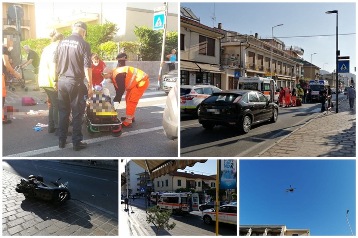 San Bartolomeo al Mare, grave incidente sulla via Aurelia: donna travolta da uno scooter (foto) San Bartolomeo al Mare, grave incidente sulla via Aurelia: donna travolta da uno scooter (foto)
