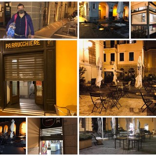 Coronavirus, Imperia: alle 18 in punto la chiusura di bar e ristoranti e la città ripiomba nel silenzio (foto e video)