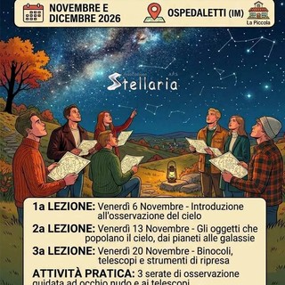 Ospedaletti, a novembre torna il corso di astronomia pratica di Stellaria: un viaggio alla scoperta della volta celeste