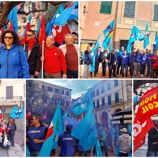 Imperia, Cgil e Uil in piazza per gridare "Basta morti sul lavoro" (foto e video) Imperia, Cgil e Uil in piazza per gridare "Basta morti sul lavoro" (foto e video)
