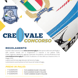 CreaOvale: al via il concorso dell'Imperia Rugby e del SanremoRugby CreaOvale: al via il concorso dell'Imperia Rugby e del SanremoRugby