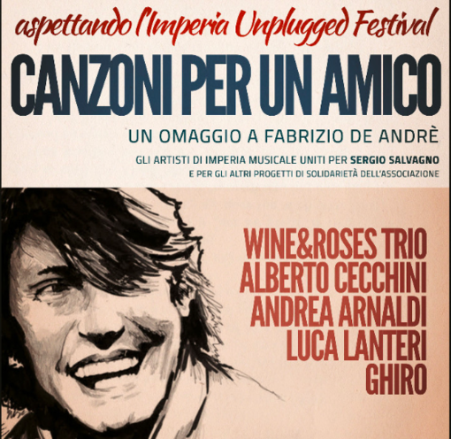Imperia: sabato alla Rabina concerto 'Canzoni per un amico', beneficenza con la reinterpretazione di Fabrizio De Andrè