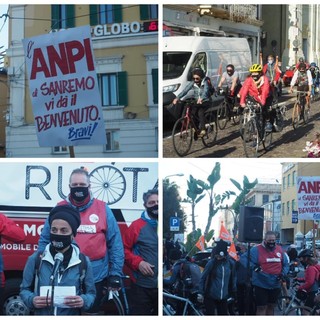 'L'ultima ruota' è arrivata a Sanremo: la protesta dei lavoratori del mondo dello spettacolo partiti in bici da Milano (foto e video)