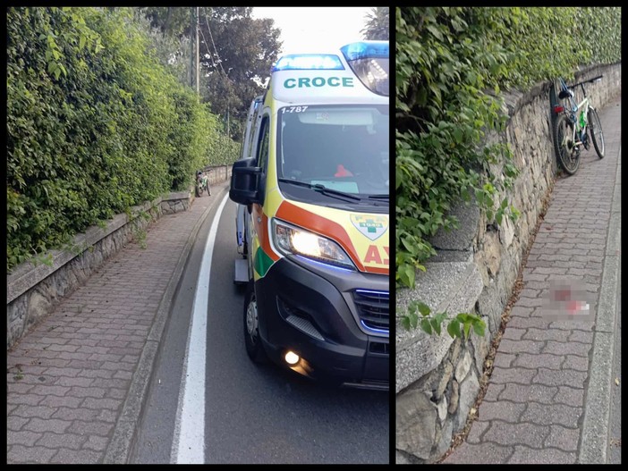 Bordighera, cade dalla bicicletta a Madonna della Ruota: scattano i soccorsi (Foto)