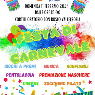 Vallecrosia: domenica prossima Festa di Carnevale all' Oratorio Don Bosco Vallecrosia: domenica prossima Festa di Carnevale all' Oratorio Don Bosco