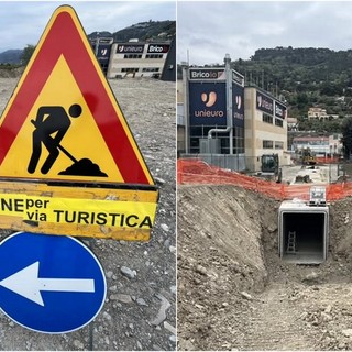 Camporosso, al via i lavori per il nuovo canale scolmatore: via Turistica chiusa al traffico (Foto)