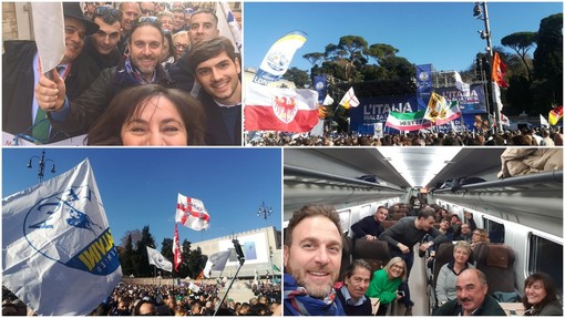 Manifestazione della Lega a Roma: la provincia di Imperia c'è con i massimi esponenti del partito e numerosi militanti (Foto e Video)