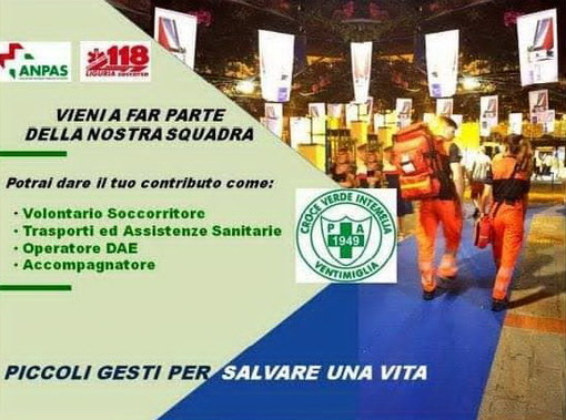 Ventimiglia: al via corso di formazione per Soccorritori volontari della Croce Verde Intemelia