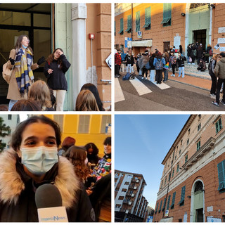 Imperia, studenti dell'Artistico in protesta: "Costretti a stare al freddo e in classi 'pollaio'. Siamo abbandonati e ignorati dalle Istituzioni" (foto e video)