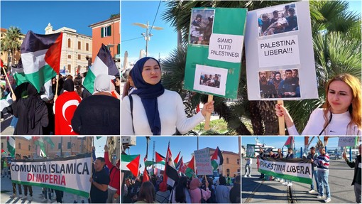 Imperia, i musulmani in piazza per la Palestina (foto e video) Imperia, i musulmani in piazza per la Palestina (foto e video)