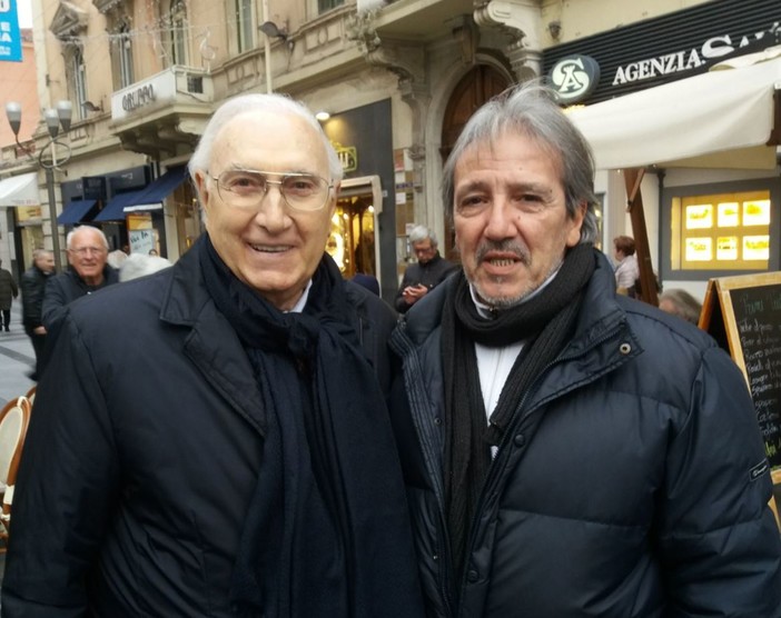 Pippo Baudo ed Enrico Vella a Sanremo