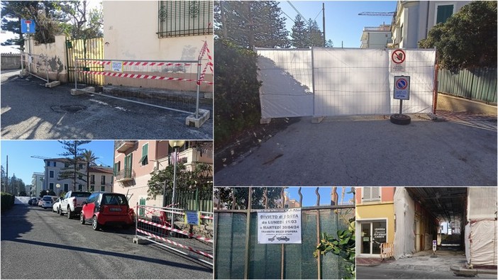 Bordighera, cantiere in via Orfeo Martelli: scattano divieti di transito e di sosta (Foto)
