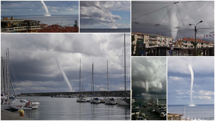 Sanremo: due trombe marine 'sconfinano' anche in città, molti i danni per il forte vento in centro (Foto e Video)