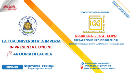 Nuove iscrizioni per l'anno scolastico 2024/2025 all'Istituto Galileo Galilei di Arma di Taggia!