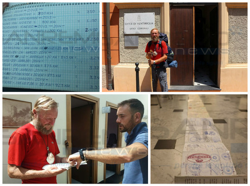 Dopo 13mila chilometri senza un soldo pellegrino arriva a Ventimiglia: “Solo se lo vuoi tutto diventa possibile” (Foto)