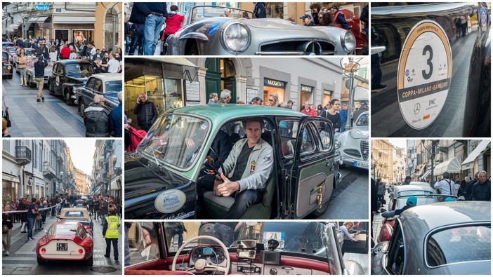 Sanremo: sfilata di auto storiche in via Matteotti, il Principe Emanuele Filiberto "La città è magnifica, più bella di questa cosa c'è?" (Foto e Video)