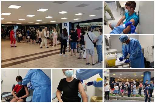 Sanremo, almeno 300 persone in fila per ricevere il vaccino anti-covid durante l' 'Open Night': "L'unica via d'uscita dalla pandemia" (foto e video) Sanremo, almeno 300 persone in fila per ricevere il vaccino anti-covid durante l' 'Open Night': "L'unica via d'uscita dalla pandemia" (foto e video)