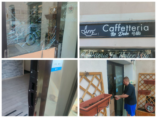 Imperia, furto con spaccata al bar 'La dolce vita': ladri rubano 20 euro e ne perdono 10 per strada. I titolari "Siamo arrabbiati, oltre 800 euro di danni" (foto)