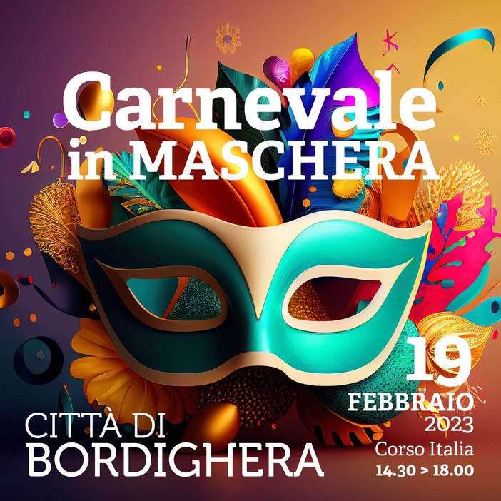 Bordighera: domenica prossima, dalle 14.30, la città festeggia il ‘Carnevale in maschera’ Bordighera: domenica prossima, dalle 14.30, la città festeggia il ‘Carnevale in maschera’