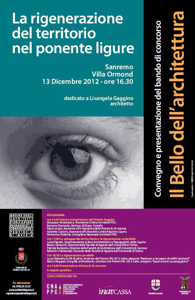 Sanremo: giovedì 13, convegno 'La rigenerazione del territorio nel Ponente Ligure' Sanremo: giovedì 13, convegno 'La rigenerazione del territorio nel Ponente Ligure'
