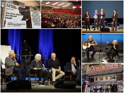 Sanremo: orecchie tese al teatro Ariston per il racconto su Giorgio Gaber con Morgan, Marcorè Dal Bon e Alloisio (Foto e Video)