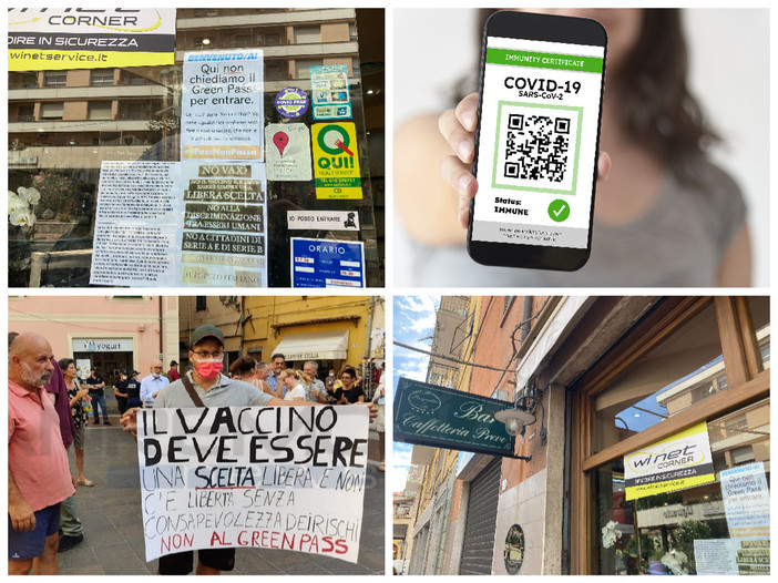 Imperia, "Qui non chiediamo il green pass per entrare, se non ce l'hai va bene uguale": cartello di protesta al bar Preve (foto) Imperia, "Qui non chiediamo il green pass per entrare, se non ce l'hai va bene uguale": cartello di protesta al bar Preve (foto)