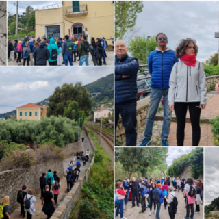Ventimiglia, in tanti a "Camminando tra terra e mare": passeggiata benefica alla scoperta della via Iulia Augusta (Foto e video)