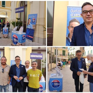 Elezioni a Diano Marina, Parrella ha le idee chiare: "No al progetto varato per la scuola in via Biancheri. Il commercio va tutelato, faremo una rivoluzione fiscale" (foto e video)