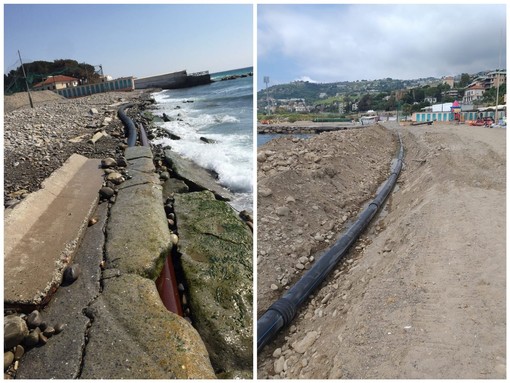 Sanremo, Rivieracqua sostituisce ottanta metri di tubo fognario in zona Foce (foto)