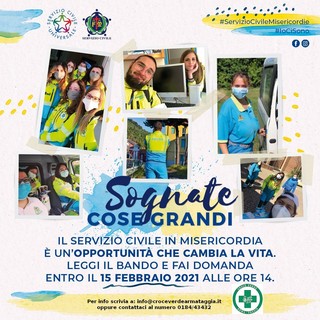 Alla Croce Verde di Arma Taggia, disponibili 16 posti per il servizio civile universale Alla Croce Verde di Arma Taggia, disponibili 16 posti per il servizio civile universale
