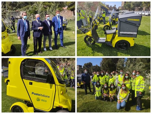 Parte da Imperia la svolta 'green' di Poste: Scajola "Primi in Italia ad avere una 'flotta' di mezzi elettrici nel rispetto dell'ambiente" (foto e video) Parte da Imperia la svolta 'green' di Poste: Scajola "Primi in Italia ad avere una 'flotta' di mezzi elettrici nel rispetto dell'ambiente" (foto e video)