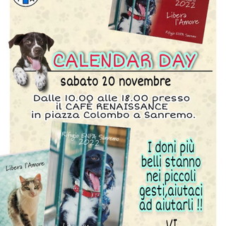 Sanremo: sabato il &quot;calendar day&quot; dell'Enpa presso il cafè Renaissance