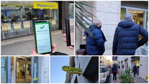 Imperia, malumori e lunghe attese nel primo giorno del green pass obbligatorio per poste e banche: "È discriminatorio, a rischio i servizi essenziali" (foto e video)