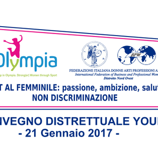 Sanremo: il 21 gennaio. 1° Convegno Distrettuale Young FIDAPA 'Lo Sport al femminile, passione, ambizione, salute… senza limiti’.