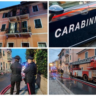 Diano Marina, una sigaretta gettata tra i rifiuti potrebbe essere la causa del rogo divampato nel palazzo di via Ardoino. I Carabinieri indagano per incendio colposo Diano Marina, una sigaretta gettata tra i rifiuti potrebbe essere la causa del rogo divampato nel palazzo di via Ardoino. I Carabinieri indagano per incendio colposo