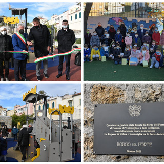 Ventimiglia: inaugurato questa mattina nella città alta il nuovo parco giochi medievale in zona 'Colla' (Foto e Video)