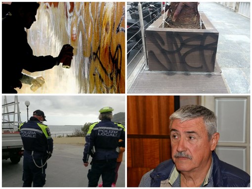 Diano Marina, scritte su muri e arredi urbani. Chiappori: "Non è arte, ma vandalismo. Chi si vuole 'sfogare' lo dica e gli metteremo a disposizione degli spazi"