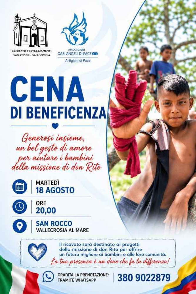 Vallecrosia al Mare, vena di beneficenza per i bambini della missione di don Rito: l'appello di San Rocco e Oasi Angeli di Pace Vallecrosia al Mare, vena di beneficenza per i bambini della missione di don Rito: l'appello di San Rocco e Oasi Angeli di Pace
