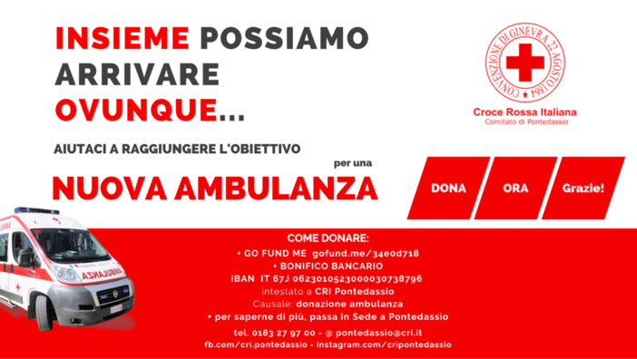 Nuova ambulanza per la Croce Rossa di Pontedassio, avviata raccolta fondi
