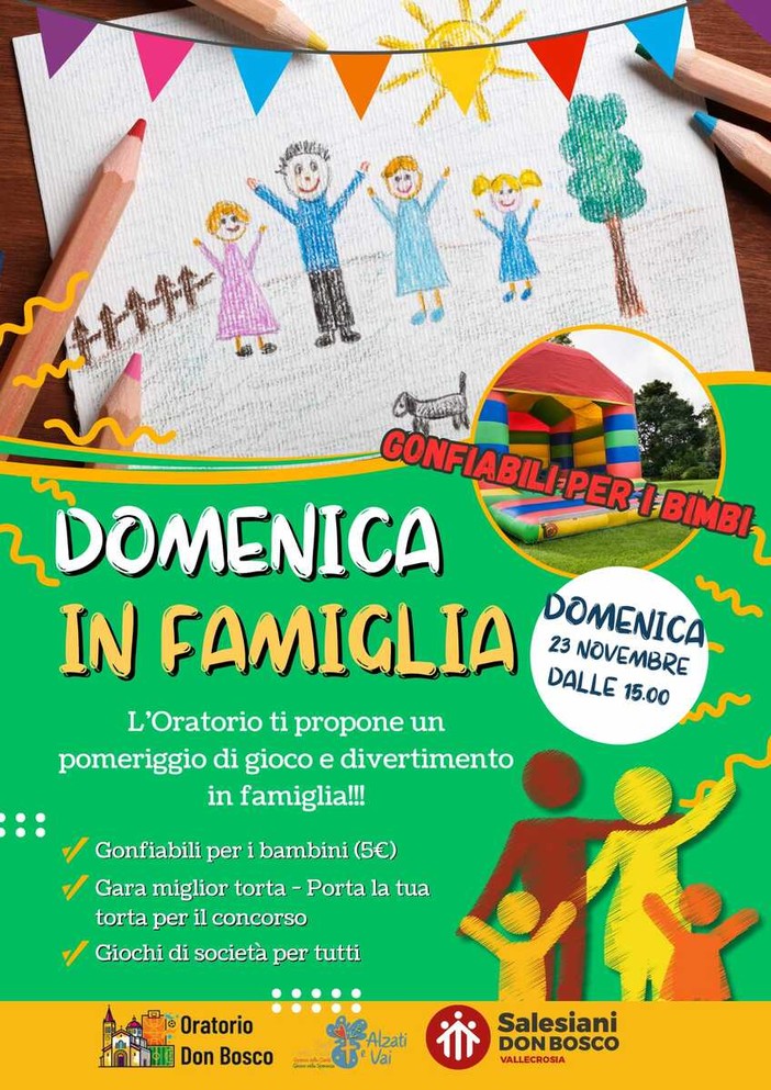 "Domenica in famiglia" all'oratorio Don Bosco di Vallecrosia