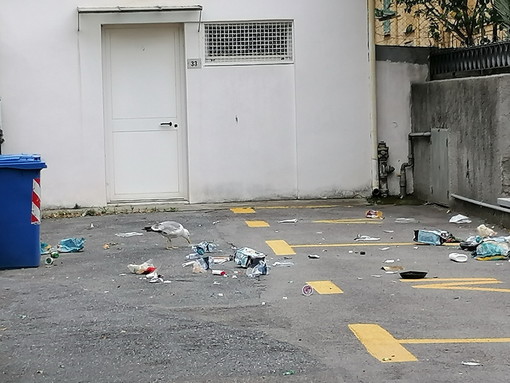 Sanremo: rifiuti sparso ovunque in via Marinella, la segnalazione con foto di una lettrice