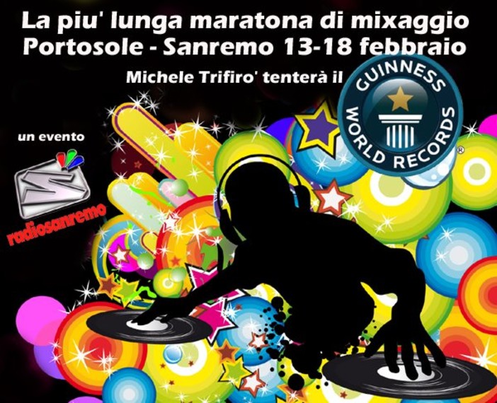 Sanremo: domani a Portosole, parte il 'Media Music Village' con 'The longest Marathon Club Dj-ing' Sanremo: domani a Portosole, parte il 'Media Music Village' con 'The longest Marathon Club Dj-ing'