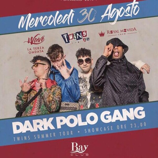 Al BAY CLUB speciale serata infrassettimanale: mercoledì sera a Sanremo arriva la Dark Polo Gang Al BAY CLUB speciale serata infrassettimanale: mercoledì sera a Sanremo arriva la Dark Polo Gang