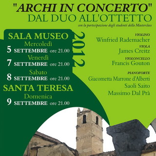 Taggia: stasera al Convento di San Domenico, al via una rassegna concerti dedicati alla musica da camera