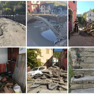Maltempo, a Vessalico si rientra a casa dopo l'alluvione, l'appello di Manuela: &quot;Lasciateci pulire i fiumi&quot; (foto e video)
