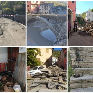 Maltempo, a Vessalico si rientra a casa dopo l'alluvione, l'appello di Manuela: "Lasciateci pulire i fiumi" (foto e video)