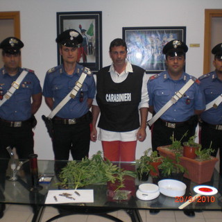 Diano San Pietro: blitz dei Carabinieri, 25enne trovato con hashish e coltivazione di marijuana