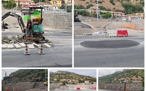 Ventimiglia, errore di valutazione: demolita la nuova rotonda in corso Genova (Foto)